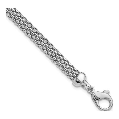 14K White Gold 6.2mm Hollow Popcorn 16-In Mesh Chain