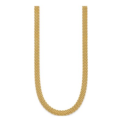 14K Yellow Gold 6.2mm Hollow Popcorn 18-In Mesh Chain – view 3