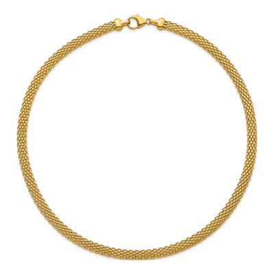 14K Yellow Gold 6.2mm Hollow Popcorn 18-In Mesh Chain – view 5