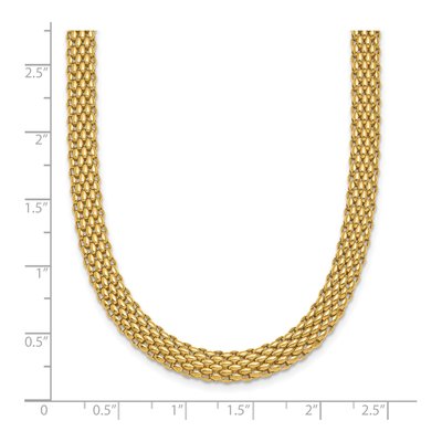 14K Yellow Gold 6.2mm Hollow Popcorn 18-In Mesh Chain – view 6