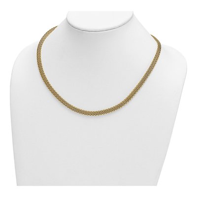 14K Yellow Gold 6.2mm Hollow Popcorn 20-In Mesh Chain – view 4