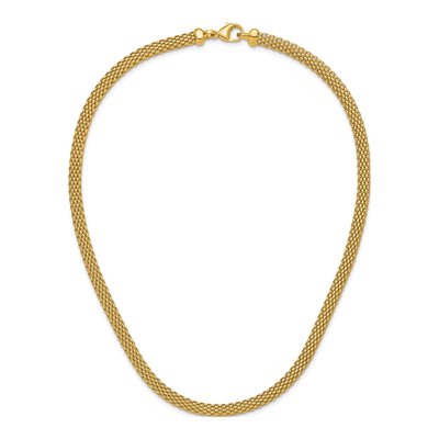 14K Yellow Gold 6.2mm Hollow Popcorn 20-In Mesh Chain – view 6