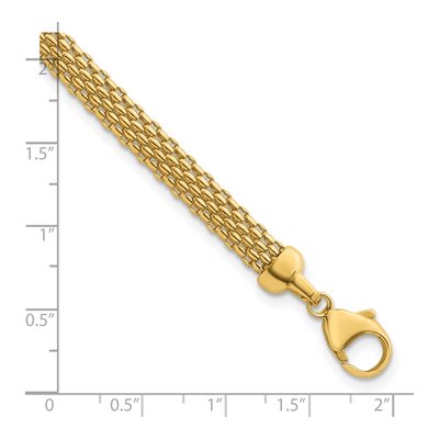 14K Yellow Gold 6.2mm Hollow Popcorn Mesh Chain Bracelet – view 3