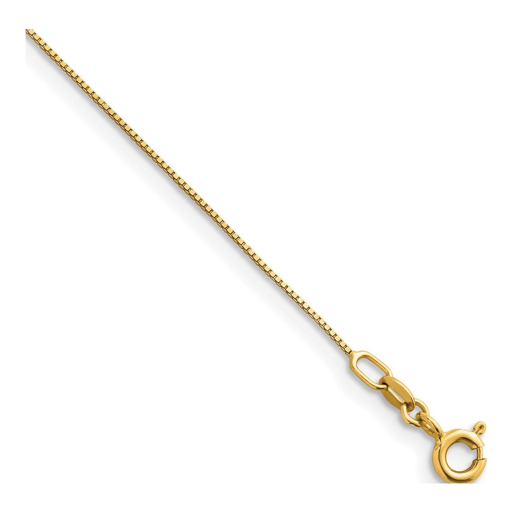 Herco 14K Yellow Gold Polished 0.5mm Solid Box 16 Inch Chain Necklace with Spring Ring Clasp