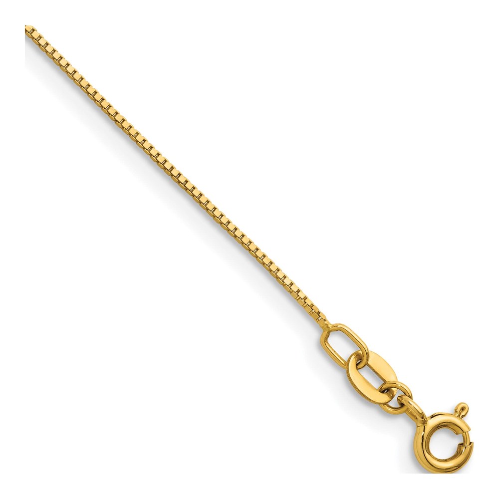 Herco 14K Yellow Gold Polished 0.7mm Solid Box 20 Inch Chain Necklace with Spring Ring Clasp
