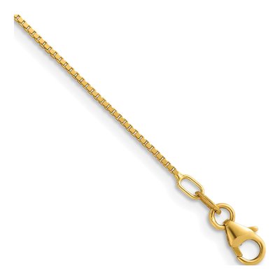 14K Yellow Gold 0.9mm Box Chain