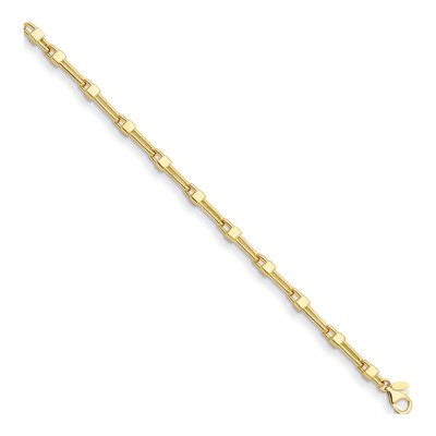 14K Yellow Gold 4.9mm Mixed Link Chain Bracelet – view 2