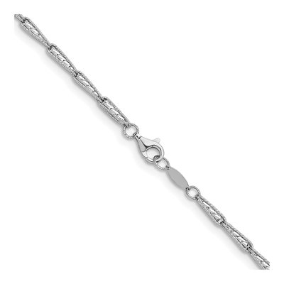 14K White Gold Fancy Link 20-Inch Necklace – view 5