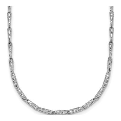 14K White Gold Fancy Link 20-Inch Necklace