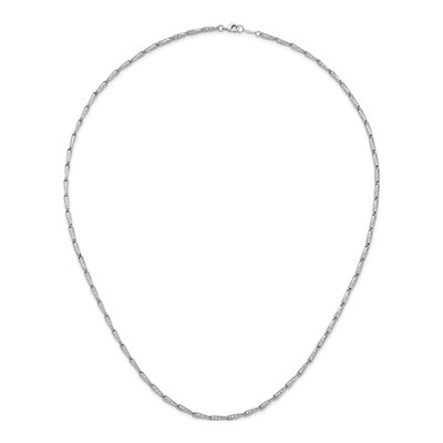 14K White Gold Diamond-Cut Fancy Link Necklace – view 6