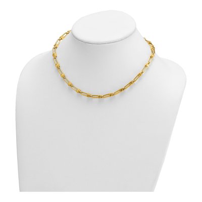 14K Yellow Gold 5.9mm Fancy 16.5-In Link Chain – view 5