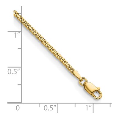 14K Yellow Gold 1.8mm Byzantine Chain – view 3
