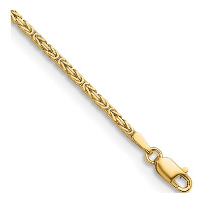 14K Yellow Gold 1.8mm Byzantine Chain