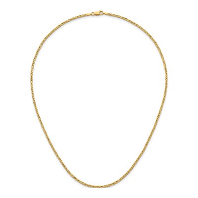 14K Yellow Gold 1.8mm Byzantine Chain – view 6