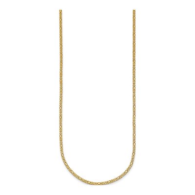 14K Yellow Gold 1.8mm Byzantine Chain – view 2