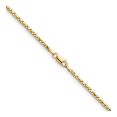 14K Yellow Gold 1.8mm Byzantine Chain – view 4