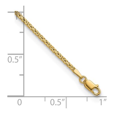 14K Yellow Gold 1.8mm Byzantine Chain Bracelet – view 4