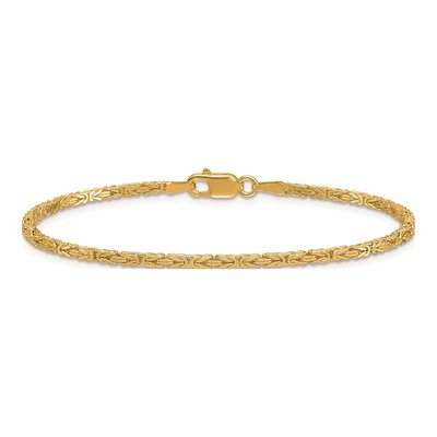14K Yellow Gold 1.8mm 8-Inch Byzantine Chain Bracelet – view 5