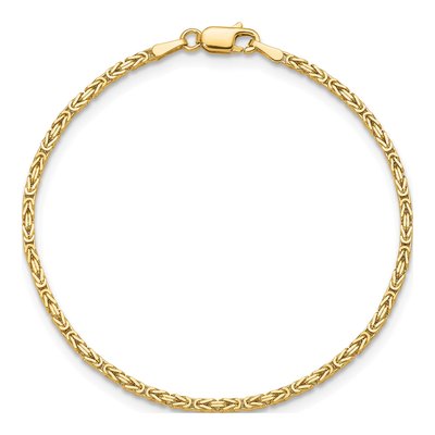 14K Yellow Gold 1.8mm 8-Inch Byzantine Chain Bracelet – view 6