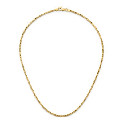 14K Yellow Gold 2mm Byzantine Chain – view 6