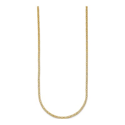 14K Yellow Gold 2mm Byzantine Chain – view 3
