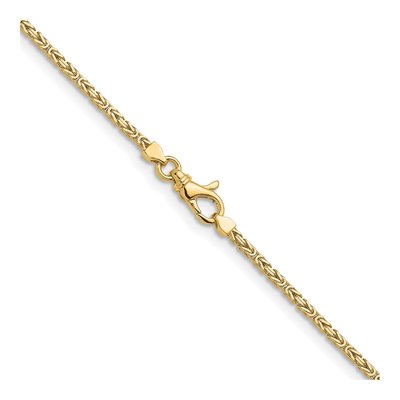 14K Yellow Gold 2mm Byzantine Chain – view 5