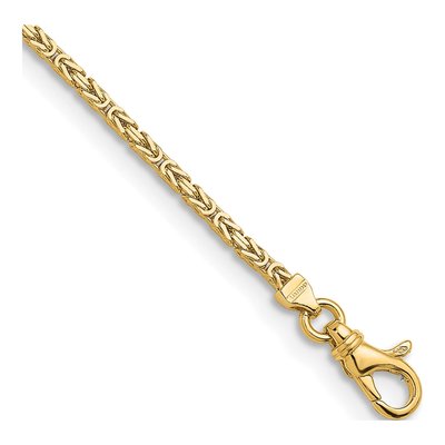 14K Yellow Gold 2mm Byzantine Chain