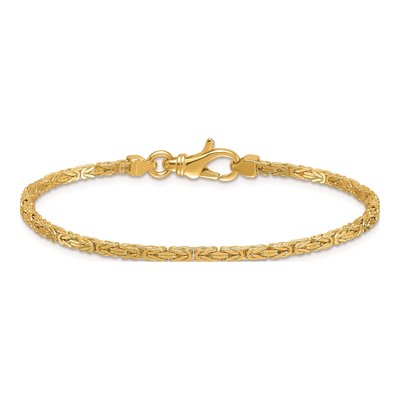 14K Yellow Gold 2mm 7-inch Byzantine Chain Bracelet – view 5
