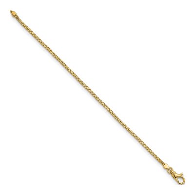 14K Yellow Gold 2mm Byzantine Chain Bracelet – view 3