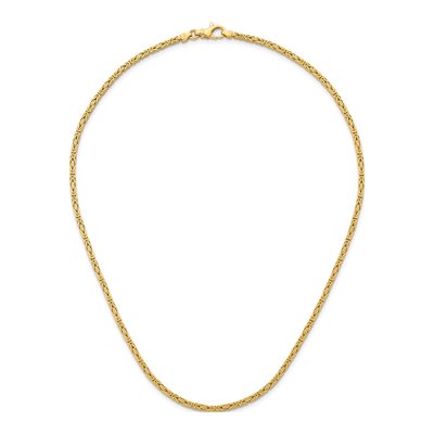 14K Yellow Gold 2.5mm Byzantine Chain – view 6
