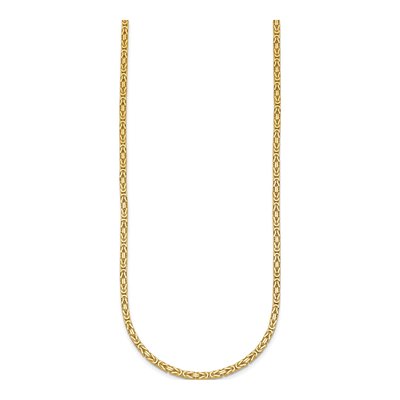 14K Yellow Gold 2.5mm Byzantine Chain – view 2