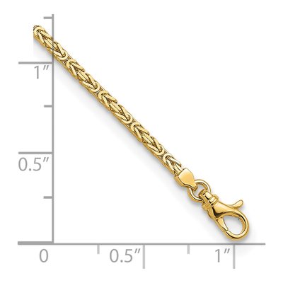 14K Yellow Gold 2.5mm Byzantine Chain – view 3