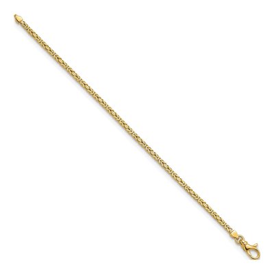 14K Yellow Gold 2.5mm Byzantine Chain Bracelet – view 2