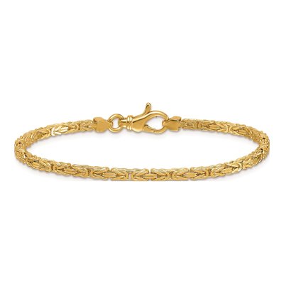 14K Yellow Gold 2.5mm Byzantine Chain Bracelet – view 4