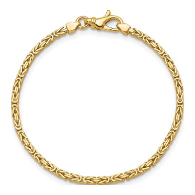 14K Yellow Gold 2.5mm Byzantine Chain Bracelet – view 5