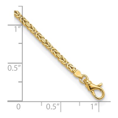 14K Yellow Gold 2.8mm Byzantine Chain Bracelet – view 4