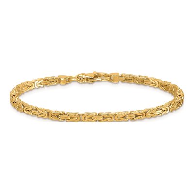 14K Yellow Gold 2.8mm Byzantine Chain Bracelet – view 5