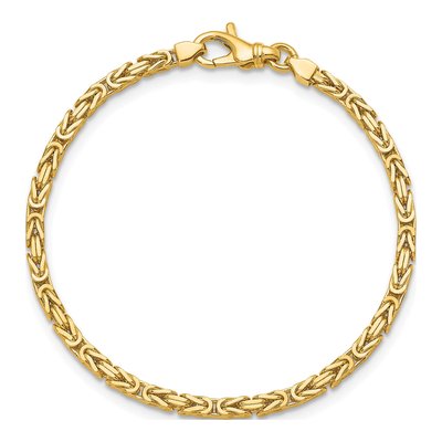 14K Yellow Gold 2.8mm Byzantine Chain Bracelet – view 6