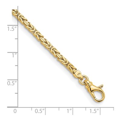 14K Yellow Gold 3.25mm Byzantine Chain Bracelet – view 3