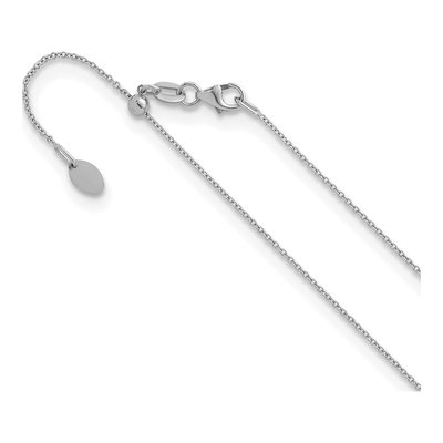 14K White Gold 1.1mm Cable Chain
