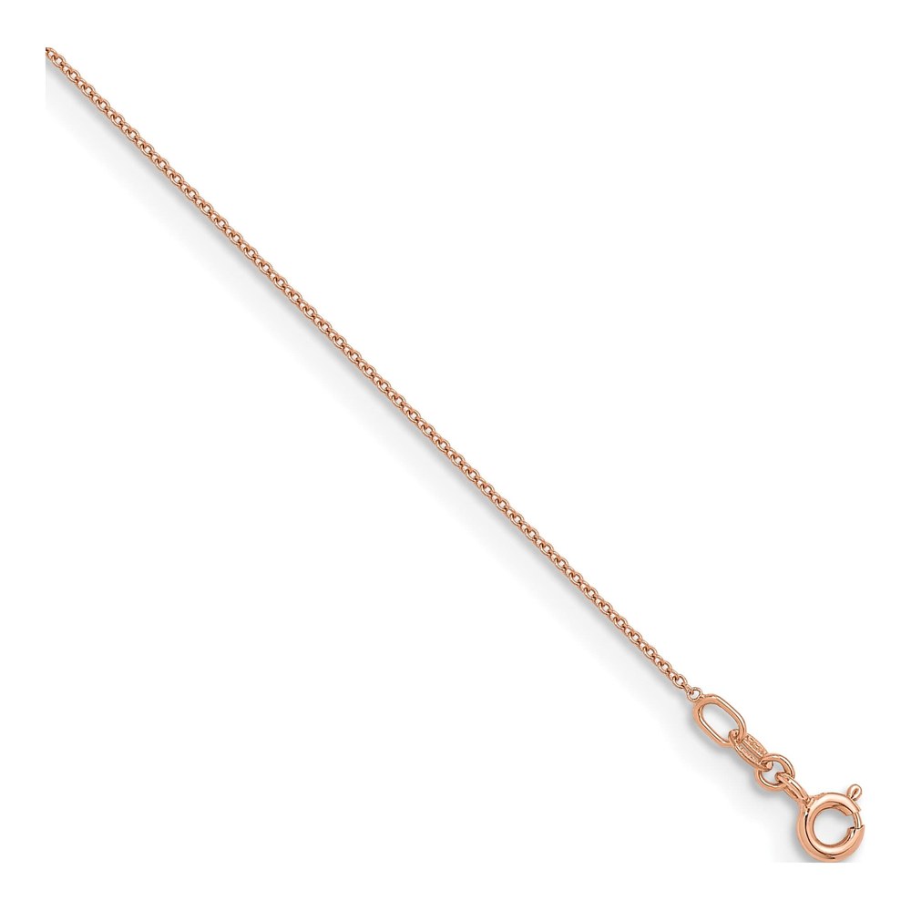 Herco 14K Rose Gold Polished 1.1mm Solid Cable 20 Inch Chain Necklace with Spring Ring Clasp