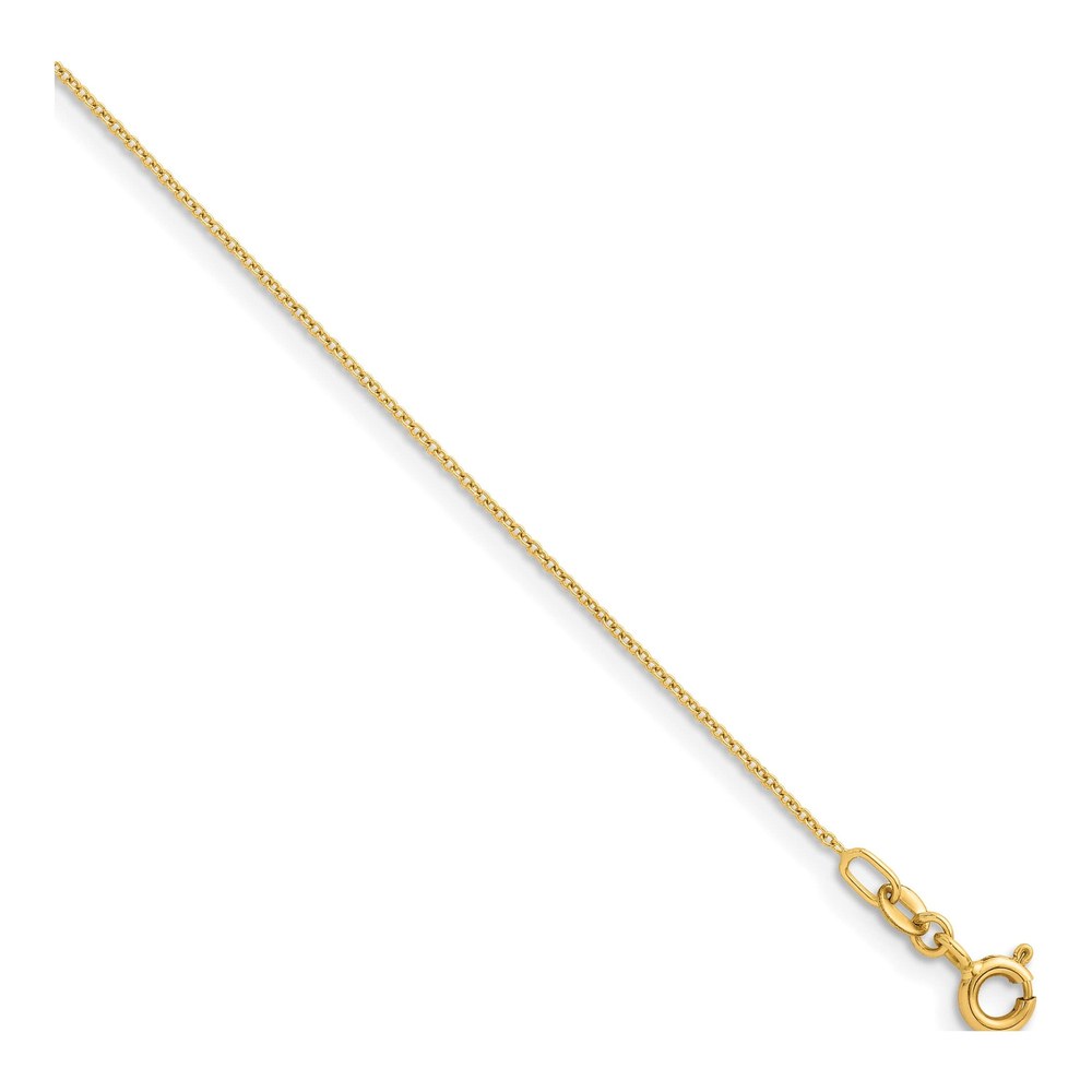 Herco 14K Yellow Gold Polished 1.1mm Solid Cable 18 Inch Chain Necklace with Spring Ring Clasp