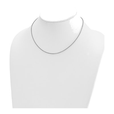 14K White Gold 2mm Cable Chain – view 5