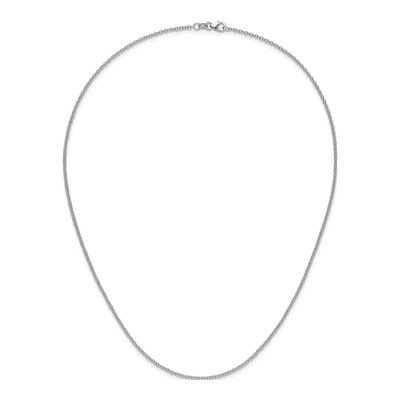 14K White Gold 2mm Cable Chain – view 6