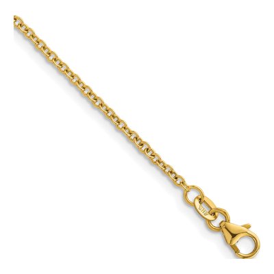 14K Yellow Gold 2mm Cable Chain