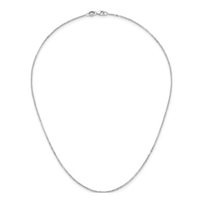 14K White Gold 1.3mm Diamond-Cut Flat Cable Chain – view 6