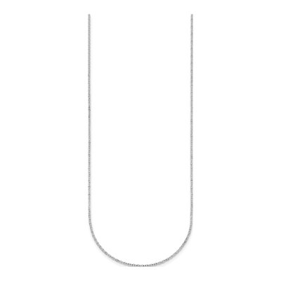 14K White Gold 1.3mm Diamond-Cut Flat Cable Chain – view 3