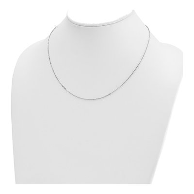 14K White Gold 1.3mm Diamond-Cut Flat Cable Chain – view 5