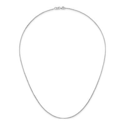 14K White Gold 1.3mm Diamond-Cut Flat Cable Chain – view 6