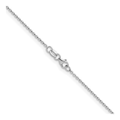 14K White Gold 1.3mm Diamond-Cut Flat Cable Chain – view 4